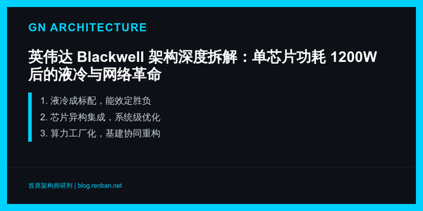 英伟达 Blackwell 架构深度拆解：单芯片功耗 1200W 后的液冷与网络革命